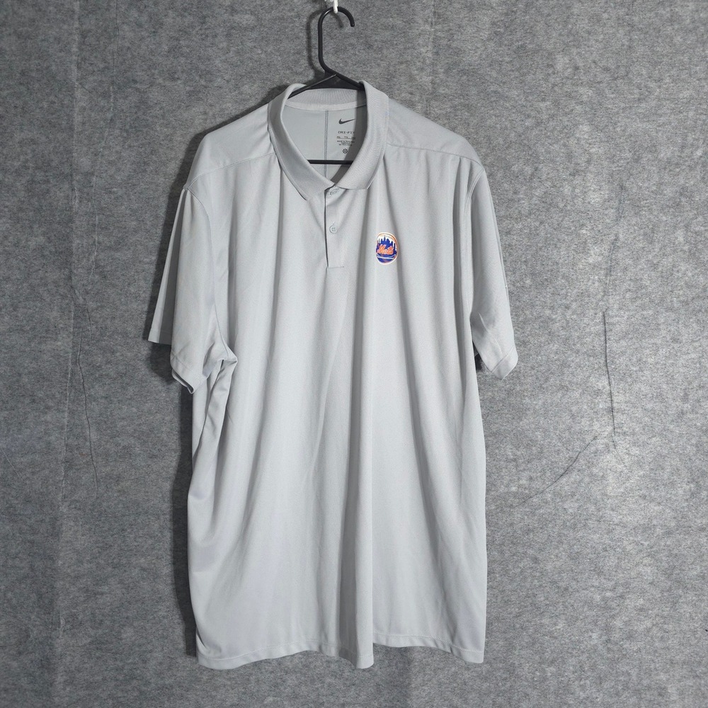 Nike Dri-FIT Mens New York Mets Polo Shirt XX-Large Gray Golf Athletic Baseball